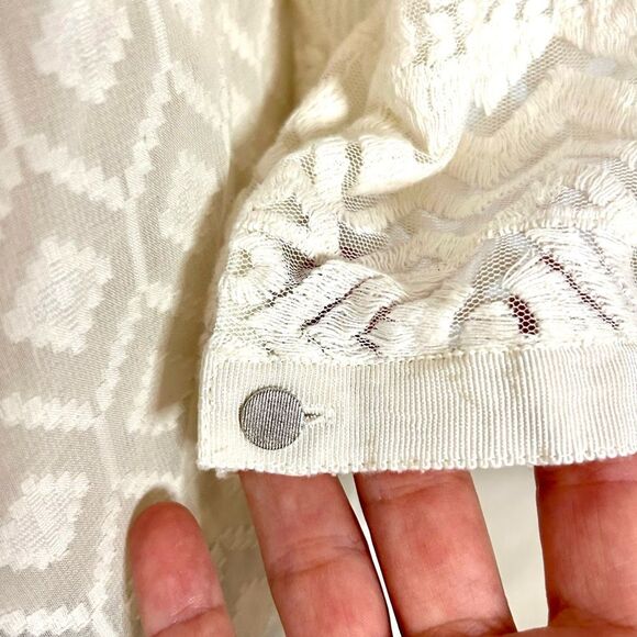 Anthropologie Embroidered Tulle Tunic By Vanessa Virginia, Ivory Top size 2 - Picture 8 of 15